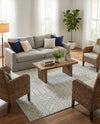 Marrakesh Lattice Collection Area Rug - Casablanca (Ivory Aqua) Rectangle Ivory Aqua  lifestyle 11