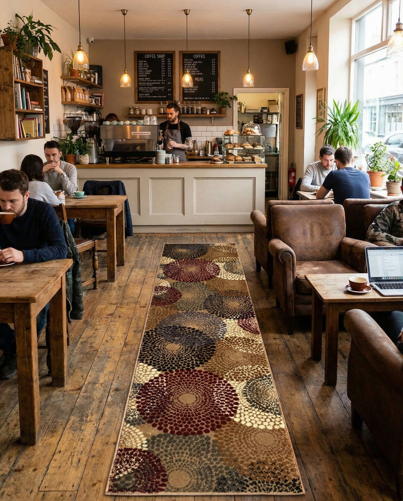 Bistro Lounge Collection Area Rug -  Cappuccino Runner Beige  lifestyle 39