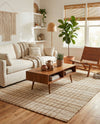 Sequoia Handwoven Jute Collection Area Rug - Charleston Rectangle Ivory  lifestyle 3