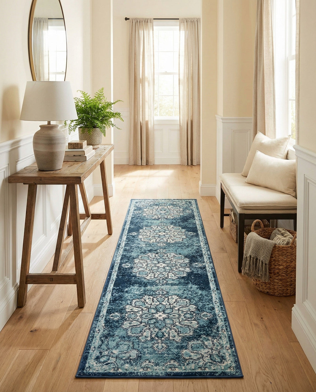 Beverly Grove Collection Area Rug - Melrose (Navy Blue) Runner Navy Blue  lifestyle 84