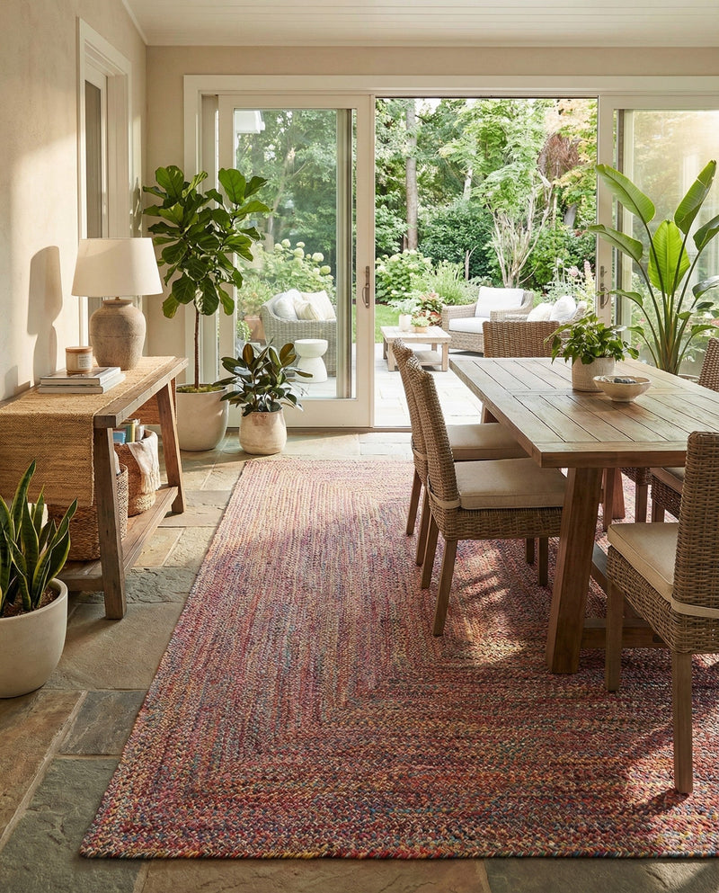 Sustainable Strands Indoor-Outdoor Oasis Collection Area Rug -  Sandbar (Multi) Rectangle Multi  lifestyle 7