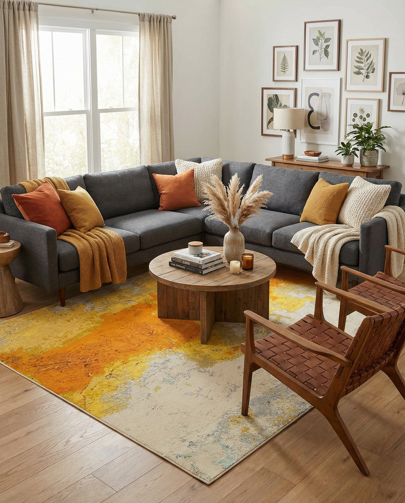 Marrakesh Elegance Collection Area Rug -  Tarfaya Rectangle Yellow  lifestyle 4