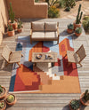 Urban Terrace Collection Area Rug -  Patio Square Multi  lifestyle 71