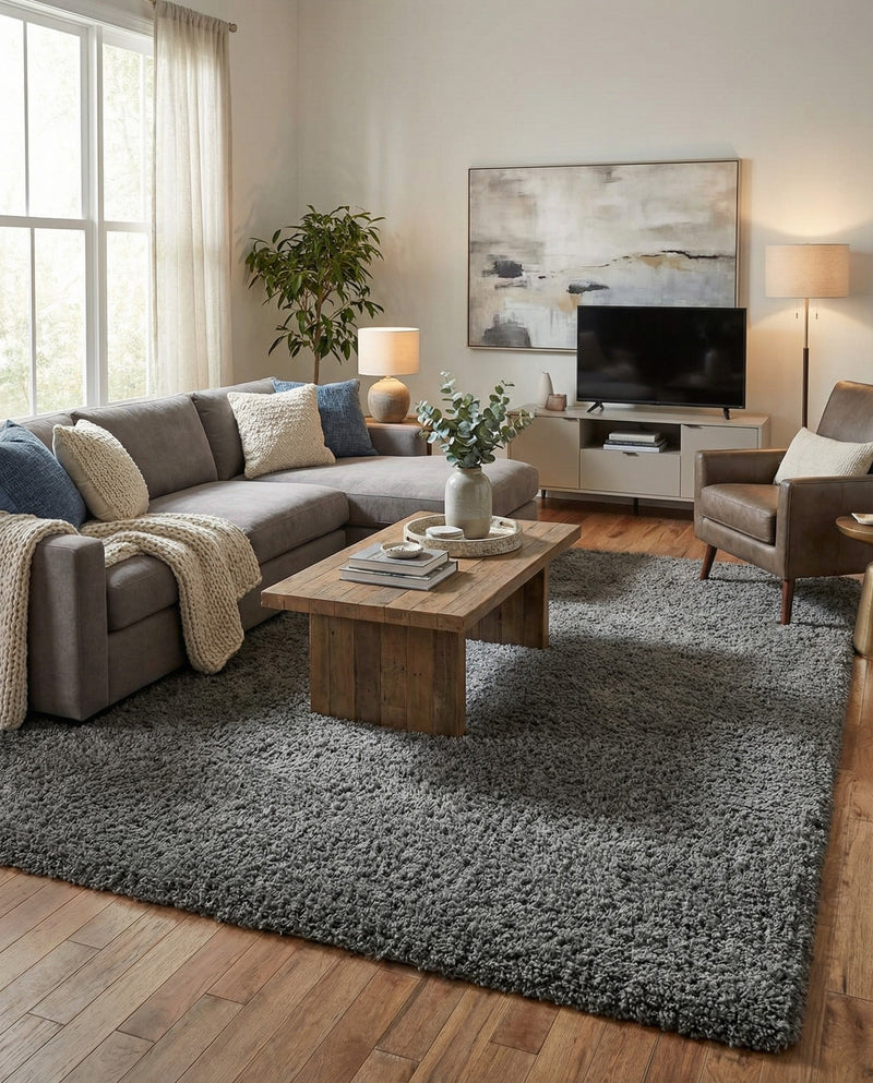 Plush Oasis Collection Area Rug - Serenity (Graphite Gray) Rectangle Graphite Gray  lifestyle 7