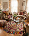 Osian Looms Collection Area Rug - Kathmandu Round Multi  lifestyle 26