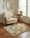 Versailles Elegance Collection Area Rug -  Louveciennes (Green) Square Green  lifestyle 37