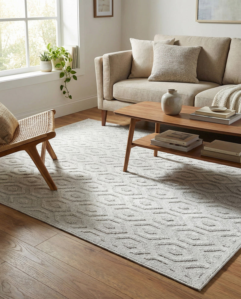 Garden Lattice Charm Collection Area Rug - Arbor (Grey) Rectangle Grey  lifestyle 15