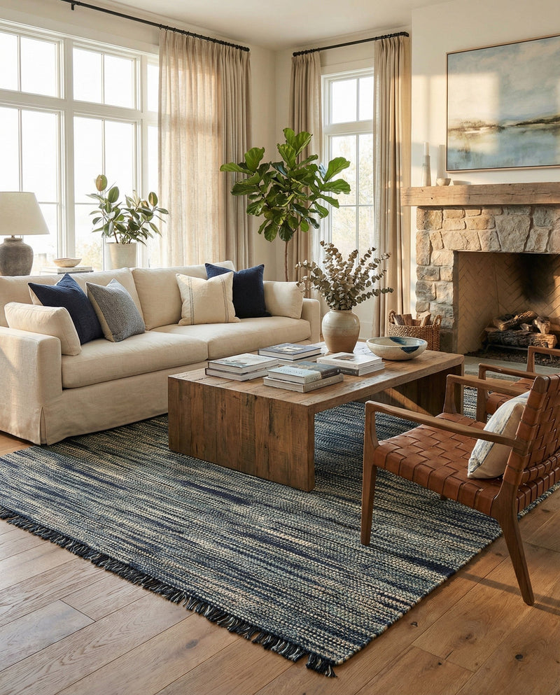 Savannah Jute Collection Area Rug - Nantucket Rectangle Green and Ivory  lifestyle 21