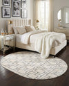 Hollywood Luxe Collection Area Rug -  Beverly (White Silver) Oval White Silver  lifestyle 59