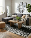 Tranquil Tides Shag Collection Area Rug - Marina Rectangle Black and White  lifestyle 19