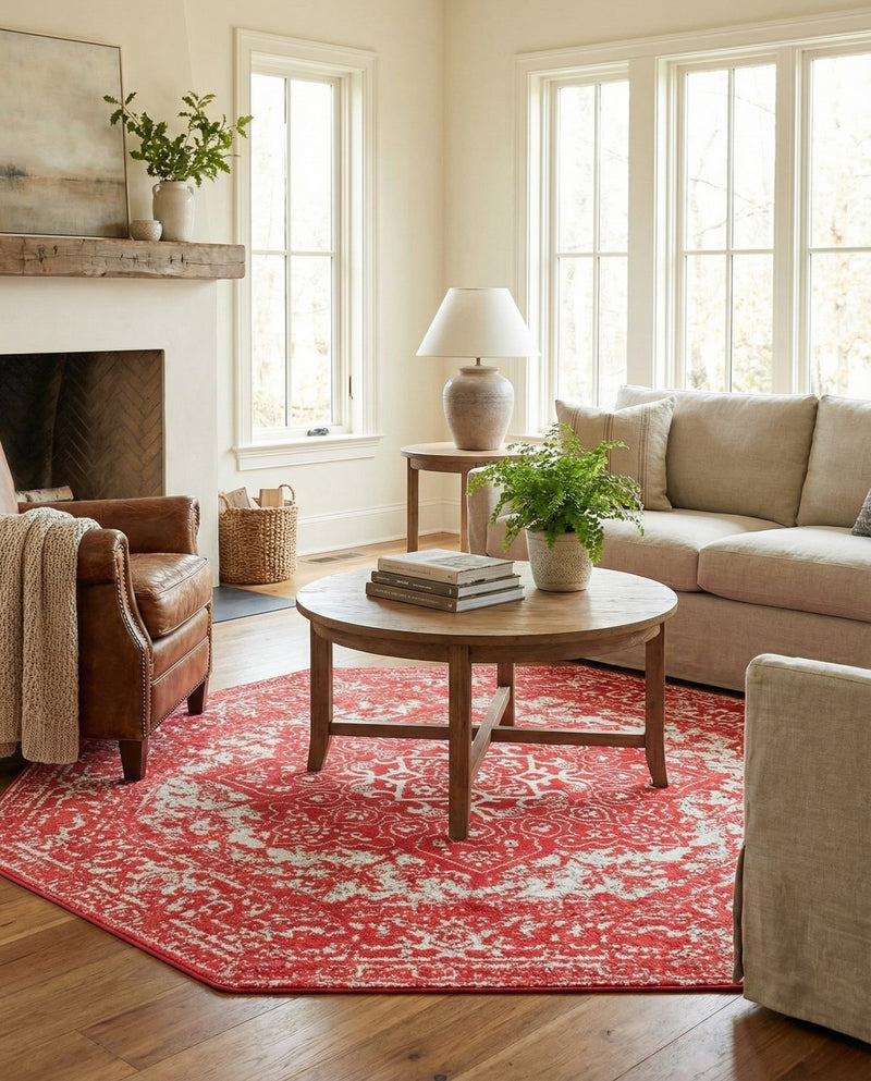 Georgetown Rugs Collection Area Rug - Dupont (Pink) Octagon Pink  lifestyle 71