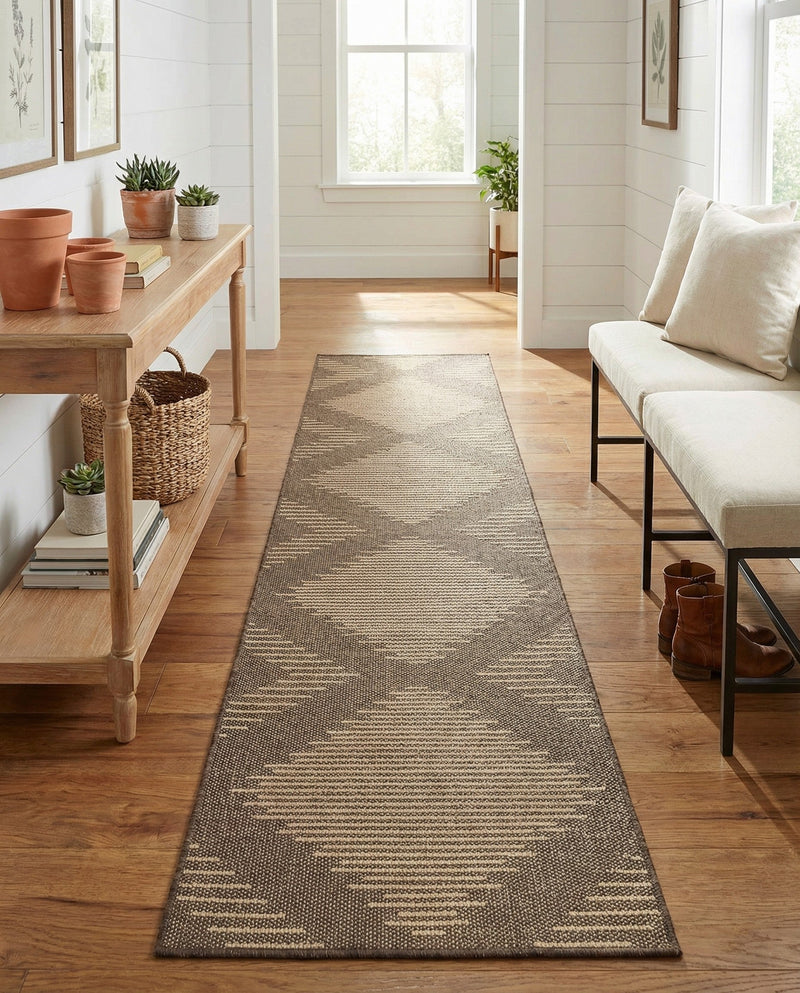 Sahara Sands Collection Area Rug -  Merimde Runner Brown  lifestyle 73