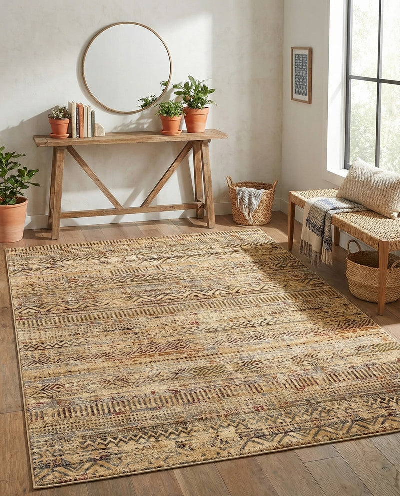 Neptune Elegance Collection Area Rug -  Nereid Rectangle Beige  lifestyle 50