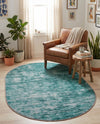 Sahara Essence Collection Area Rug - Oasis (Teal) Oval Teal  lifestyle 27