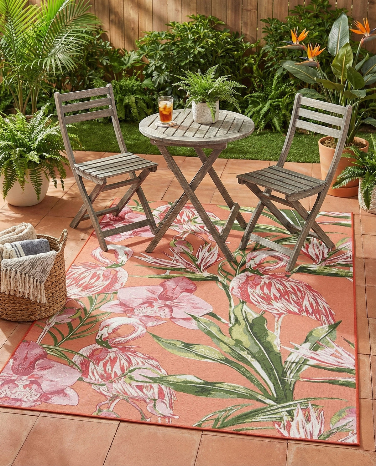 Seaside Blooms Collection Area Rug -  Kyoto Rectangle Coral  lifestyle 23