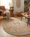 Seville Stripes Collection Area Rug -  Cordoba (Yellow) Oval Yellow  lifestyle 70