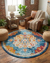 Beverly Grove Collection Area Rug - Melrose (Multi) Round Multi  lifestyle 54