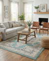 Beverly Grove Collection Area Rug -  Fairfax (Aqua) Rectangle Aqua  lifestyle 18