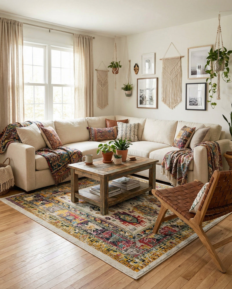 Brighton Terrace Collection Area Rug -  Portslade Rectangle Ivory  lifestyle 21