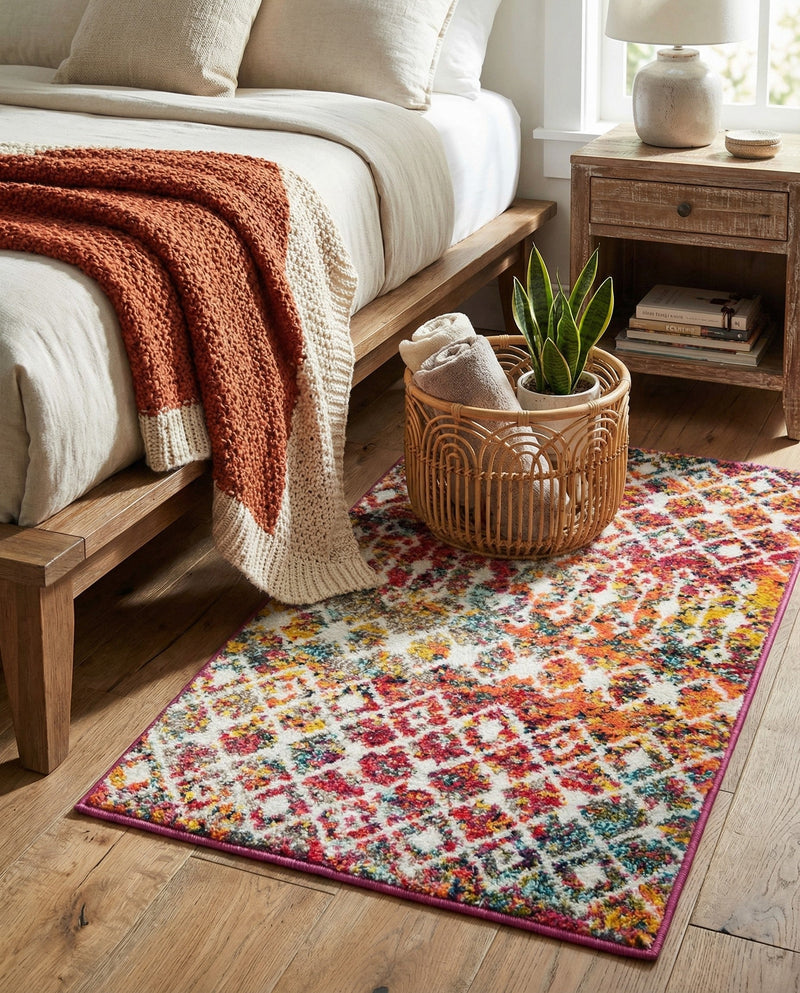 Mediterranean Lattice Collection Area Rug - Santorini (Multi) Rectangle Multi  lifestyle 17