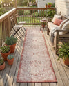 Tribal Terrace Treasures Collection Area Rug - Mayan Marina (Rust Red) Runner Rust Red  lifestyle 52