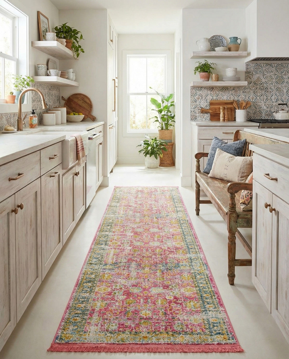 Arcadia Rugs Collection Area Rug -  Shangri-La Runner Pink  lifestyle 99