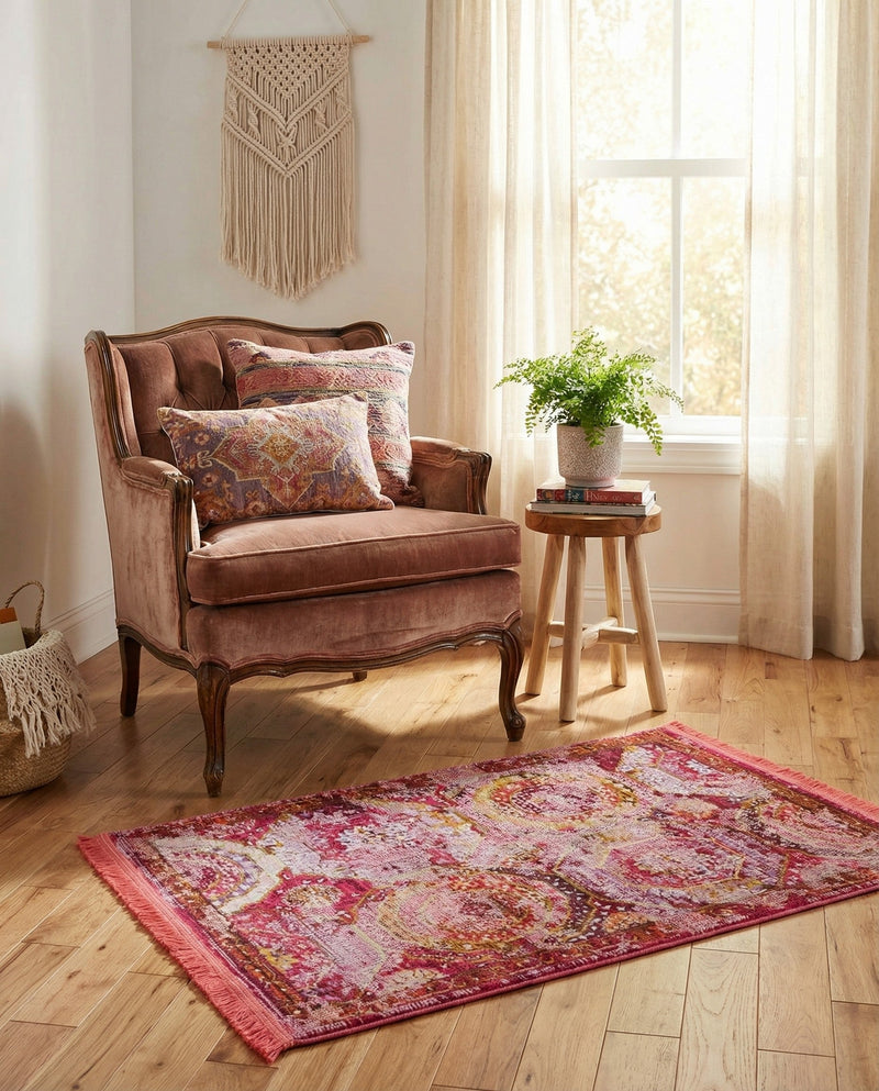 Caribbean Breeze Collection Area Rug -  Lucia Rectangle Pink  lifestyle 18