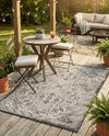 Tribal Terrace Treasures Collection Area Rug - Mayan Marina (Charcoal Gray) Rectangle Charcoal Gray  lifestyle 21