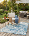 Seaside Blooms Collection Area Rug - Verdure (Light Aqua) Rectangle Light Aqua  lifestyle 3