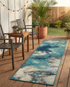 Urban Terrace Collection Area Rug -  Gazebo Runner Blue and Ivory  lifestyle 75