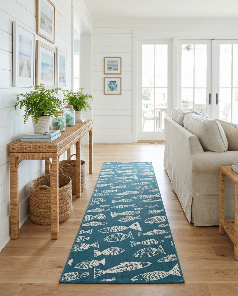 Seaside Haven Rugs Collection Area Rug -  Oceanview Runner Blue  lifestyle 67