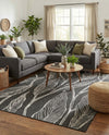 Seaside Blooms Collection Area Rug -  Evergreen (Ivory Charcoal) Rectangle Ivory Charcoal  lifestyle 18