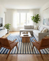 Copenhagen Edge Collection Area Rug -  Vesterbro Rectangle Blue  lifestyle 19