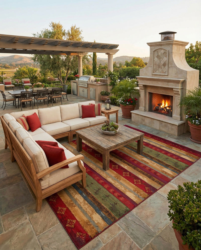 Urban Terrace Collection Area Rug -  Rooftop Rectangle Multi  lifestyle 15