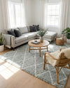 Casablanca Comfort Collection Area Rug -  Tangier Rectangle White Cyan  lifestyle 15