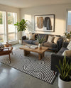 Urban Terrace Collection Area Rug -  Uptown Rectangle Black and White  lifestyle 17