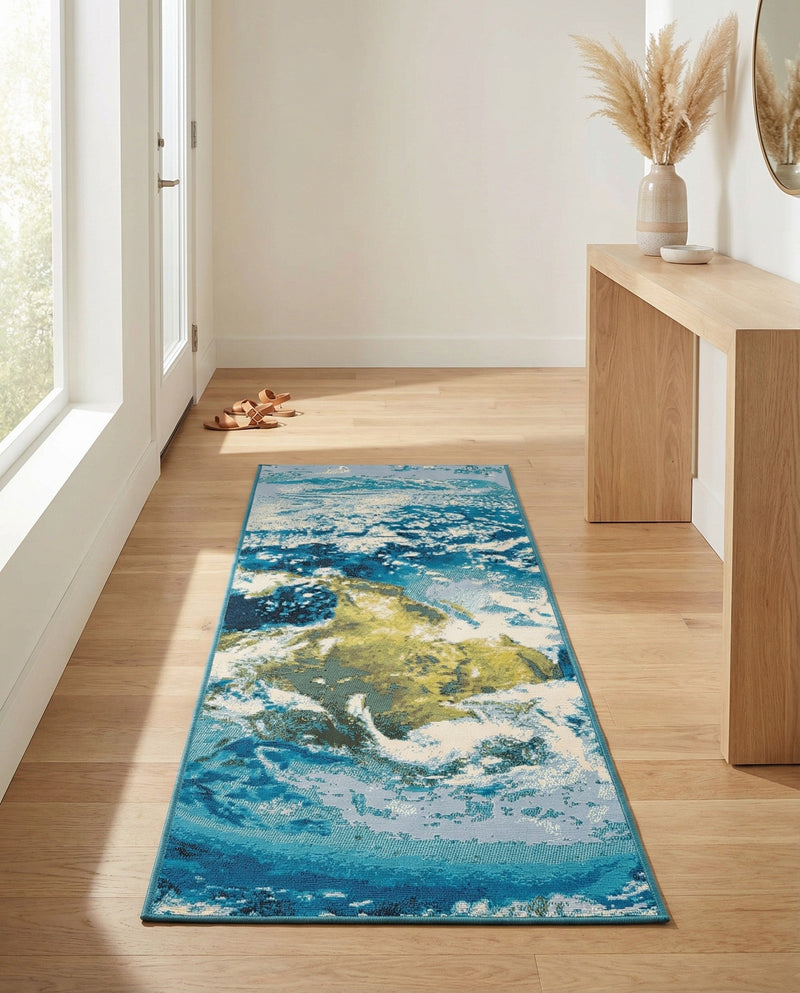 Urban Terrace Collection Area Rug -  Pergola Runner Blue  lifestyle 16
