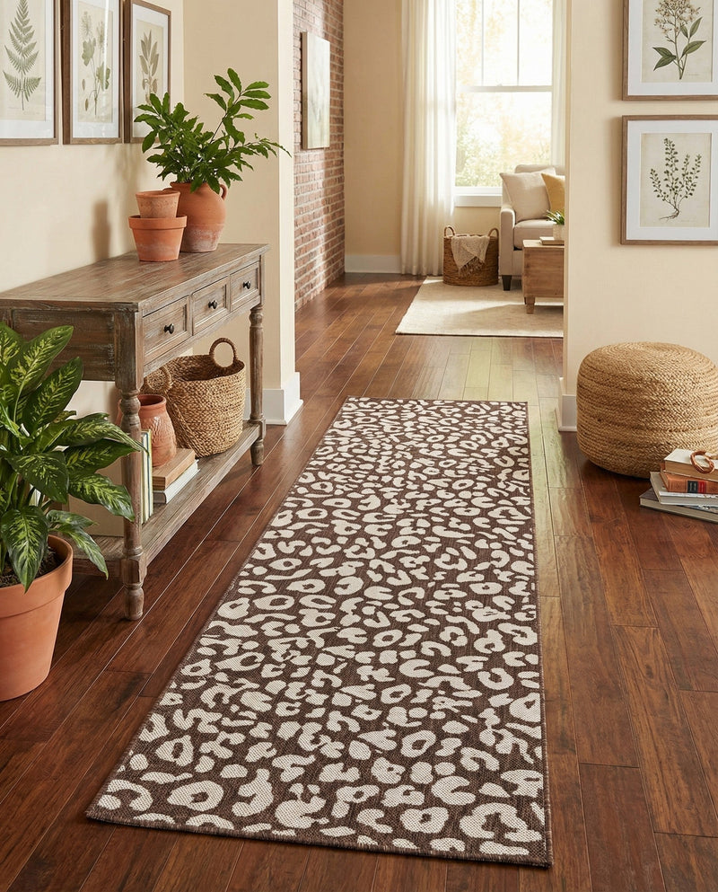 Savannah Escape Collection Area Rug -  Amazon (Brown) Runner Brown  lifestyle 13