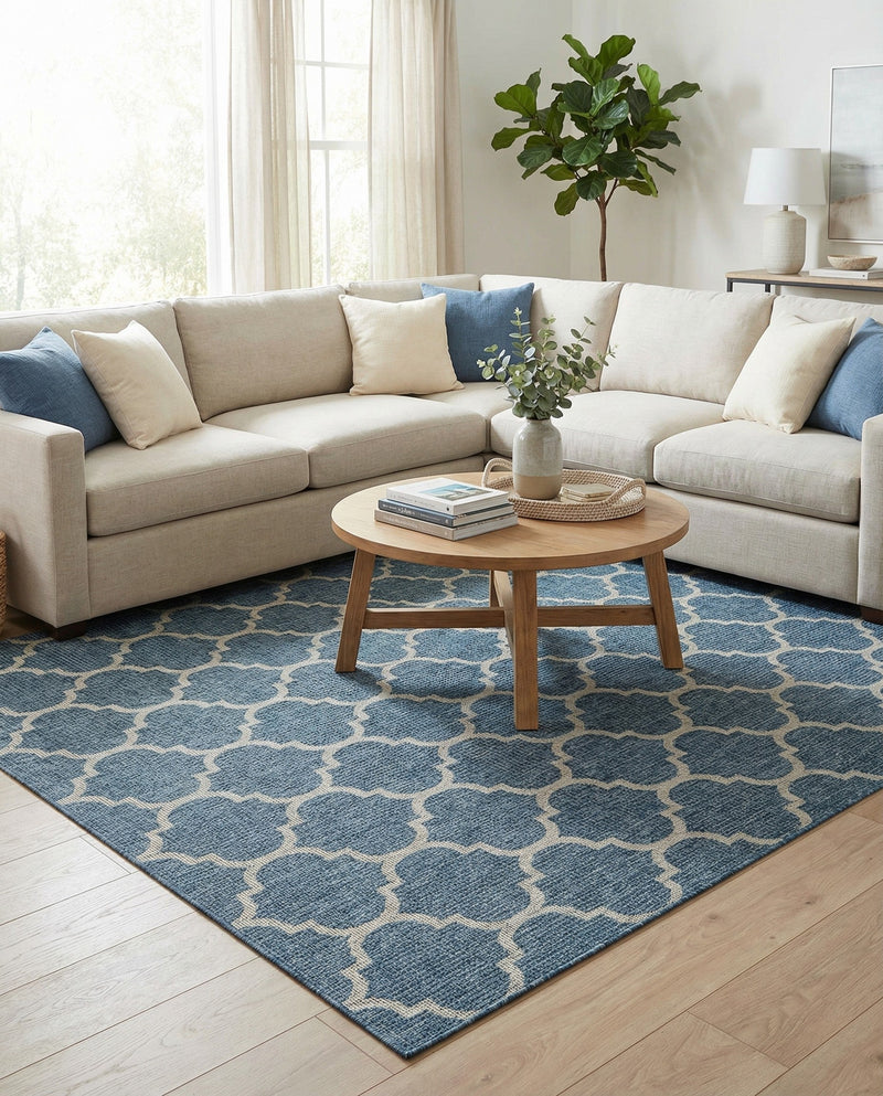 Savannah Pergola Collection Area Rug - Arbor (Navy Blue) Square Navy Blue  lifestyle 90