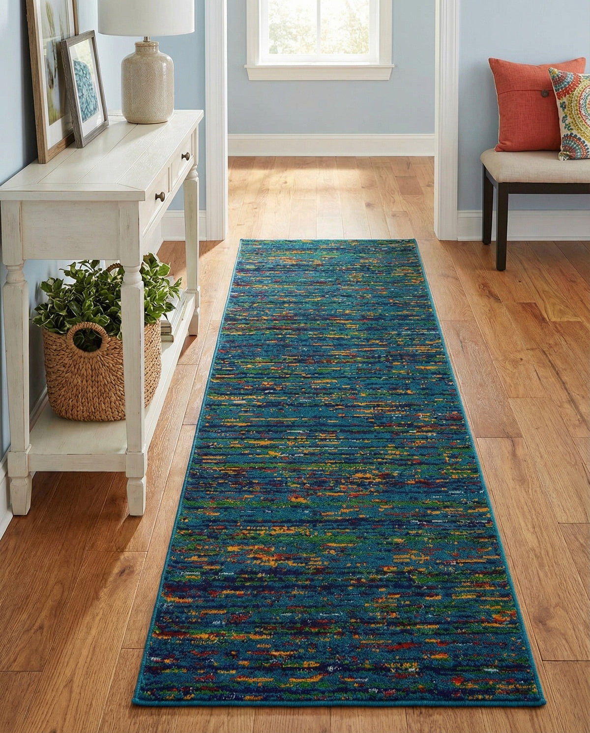 Caribbean Cove Collection Area Rug -  Lucia Runner Navy Blue  lifestyle 73