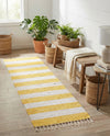 Tassel Trail Collection Area Rug - Pathway (Yellow and Ivory) Runner Yellow and Ivory  lifestyle 34