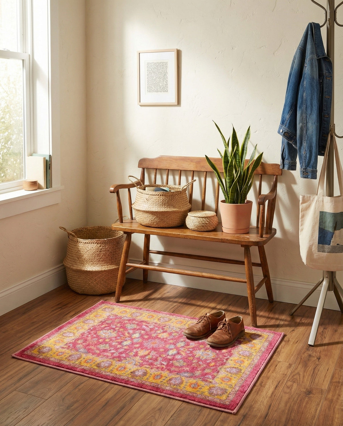 Casablanca Tapestry Collection Area Rug -  Marrakech (Berry Pink) Rectangle Berry Pink  lifestyle 7