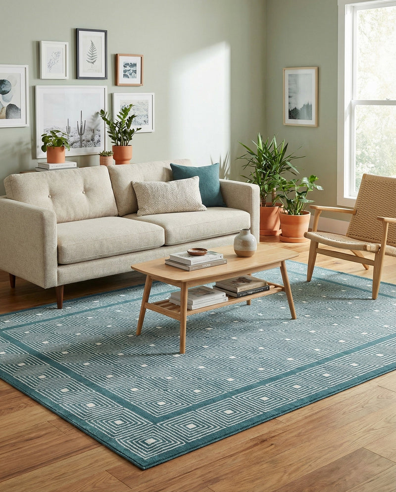 Aravalli Collection Area Rug -  Jaipur Rectangle Aegean Blue  lifestyle 12