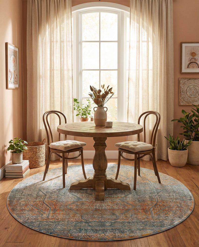 Coastal Haven Collection Area Rug -  Oceania Round Multi  lifestyle 31