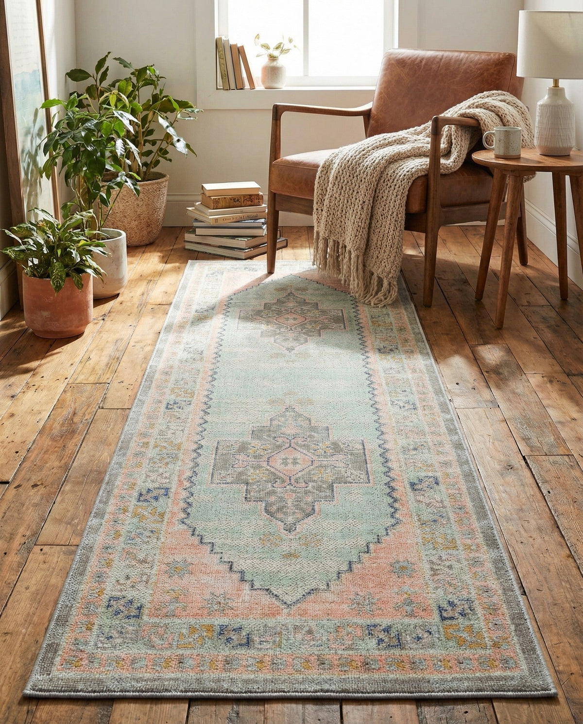 Savannah Series Collection Area Rug -  Augusta (Pink) Runner Pink  lifestyle 84