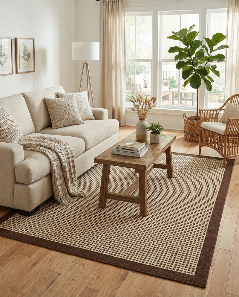 Terrace Fringe Collection Area Rug - Oceanside Rectangle Brown  lifestyle 56