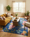 Meadow Breeze Collection Area Rug -  Petal Rectangle Blue  lifestyle 40