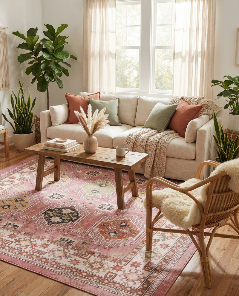 Copenhagen Comfort Collection Area Rug -  Sønderborg Rectangle Rose  lifestyle 5