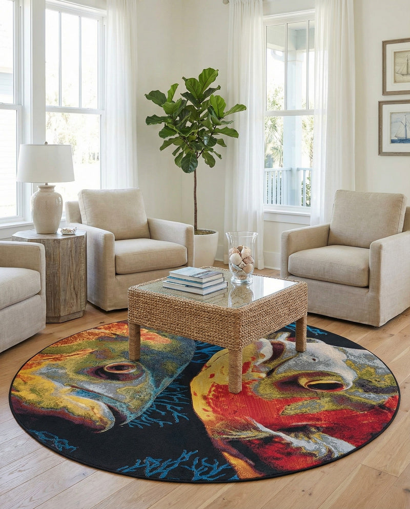 Seaside Haven Rugs Collection Area Rug -  Harbor Round Multi  lifestyle 69