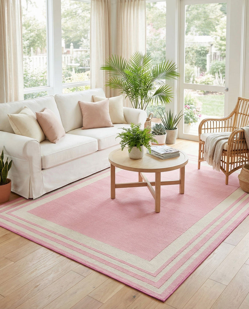 Bahama Breeze Outdoor Collection Area Rug -  Abaco Rectangle Pink  lifestyle 33